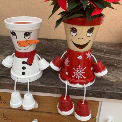 Cserépbaba-téli-télanyó és répaorrú hóember