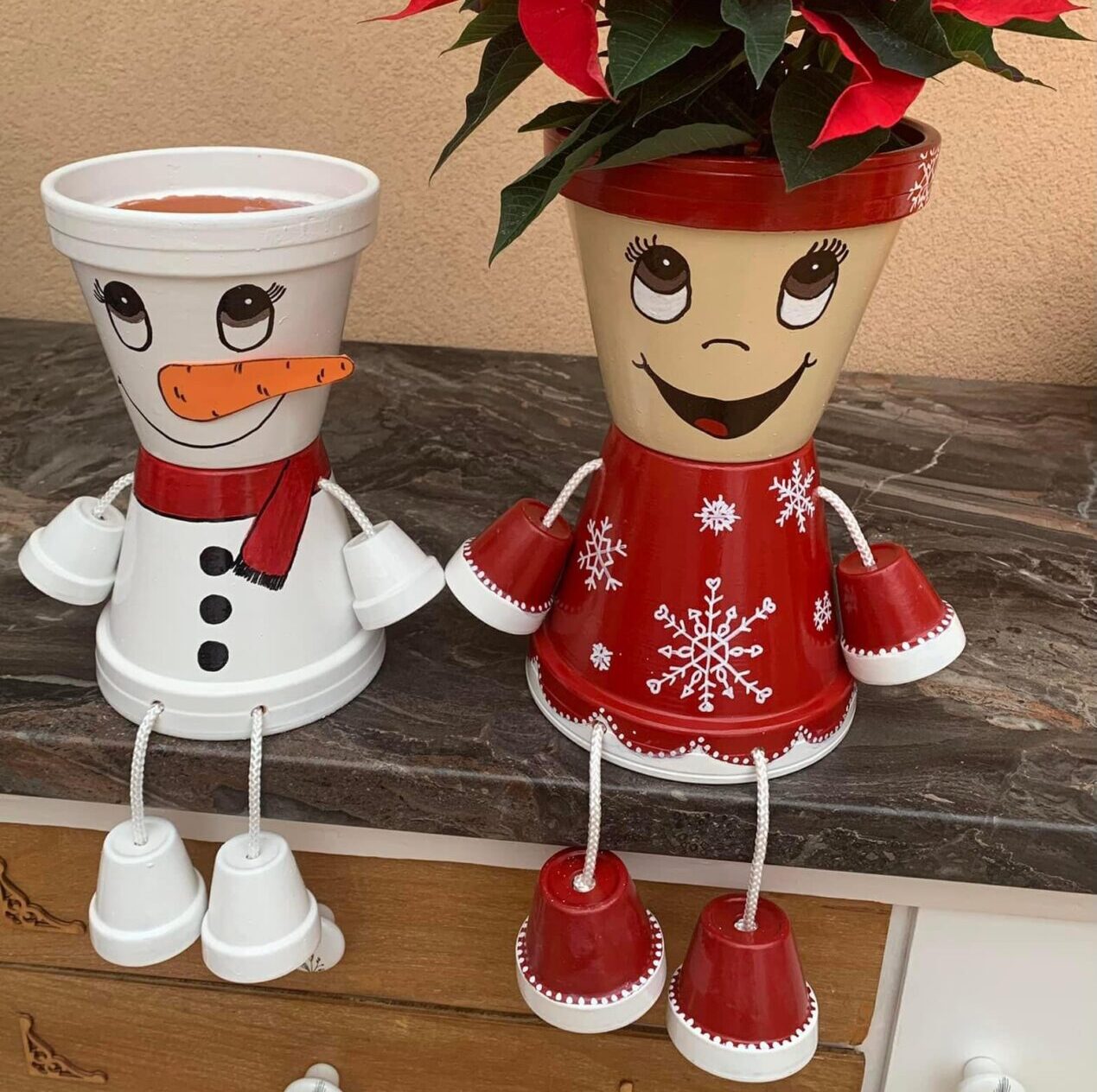 Cserépbaba-téli-télanyó és répaorrú hóember