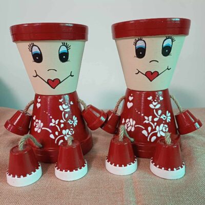 Cserépbaba - Piros, népi