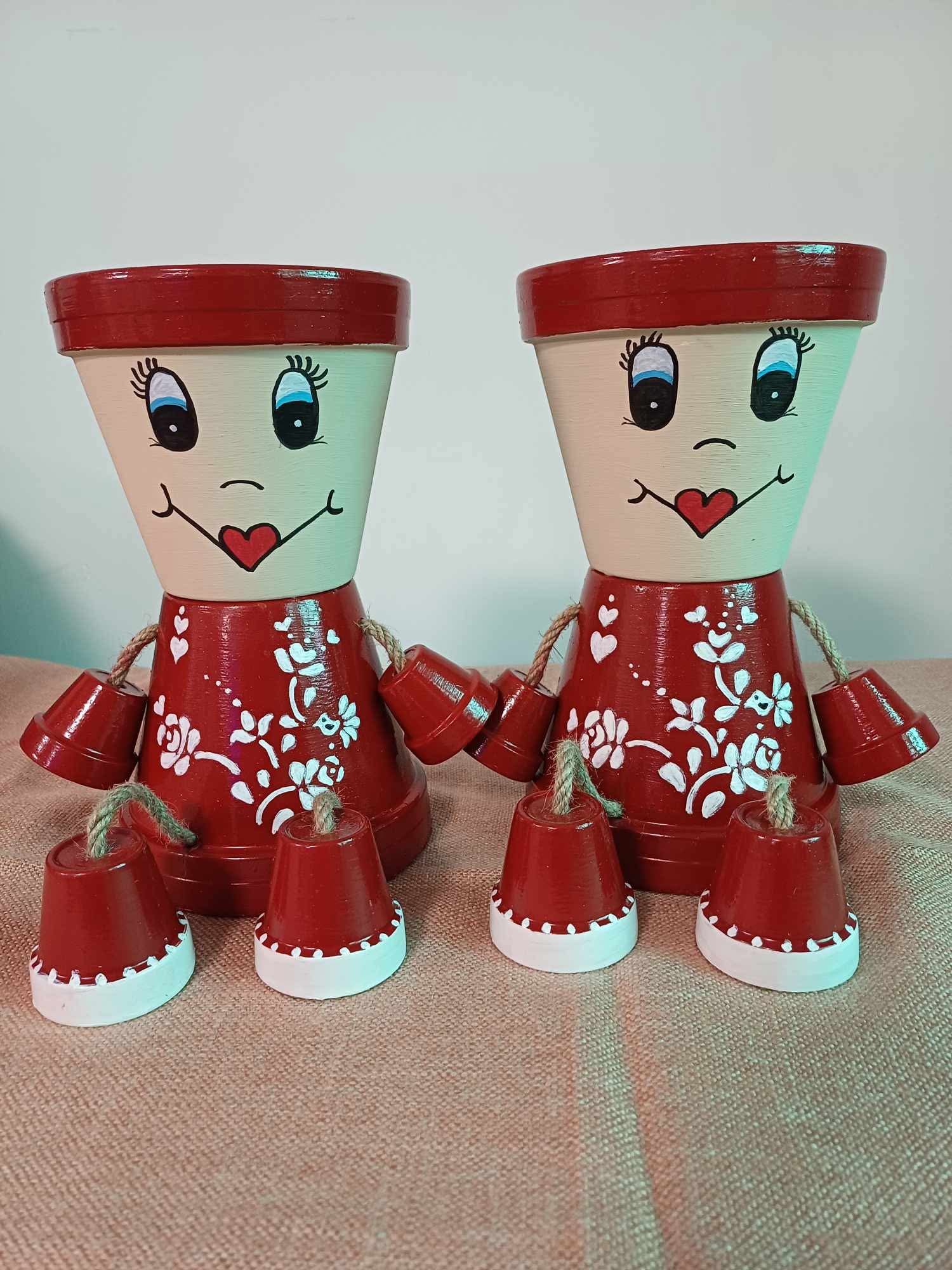 Cserépbaba - Piros, népi